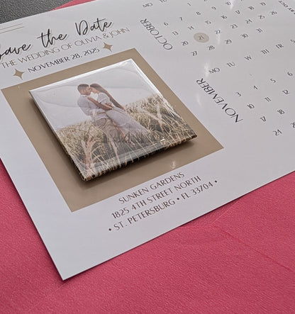 Button Magnet invitation card  - Large with envelope